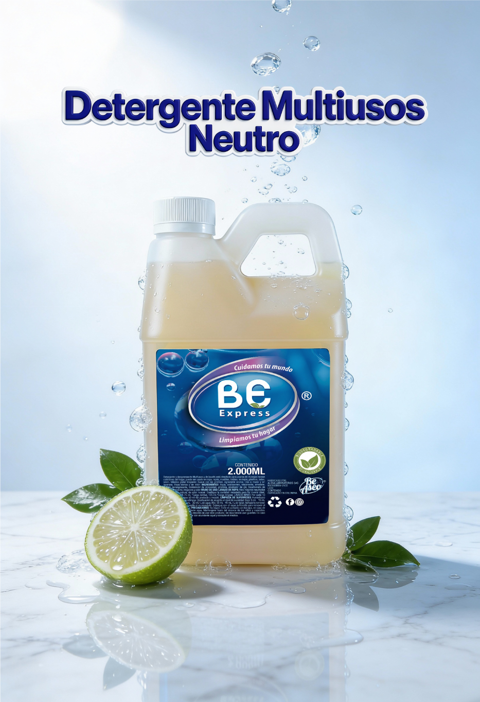 Detergente Multiusos Neutro Be Express - Limpia sin dañar superficies